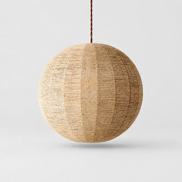 Handwoven Natural Fiber Globe Pendant Light