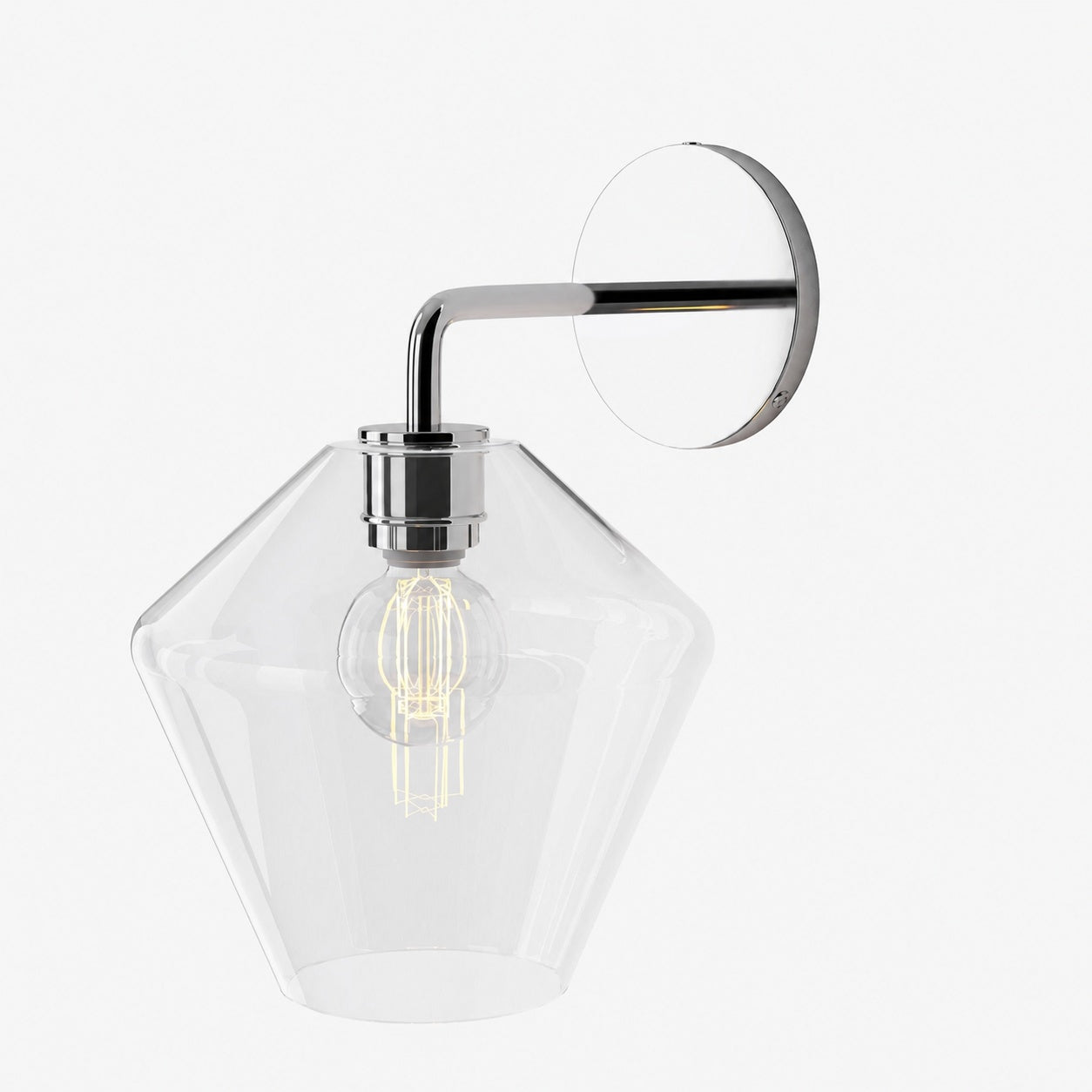 Merin Sculptural Milk Glass Geometric Wall Lamp