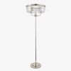 Beveline 3 Light Round Floor Lamp - Faceted Cut Glass Shades Classic Metal Finish For Living Rooms