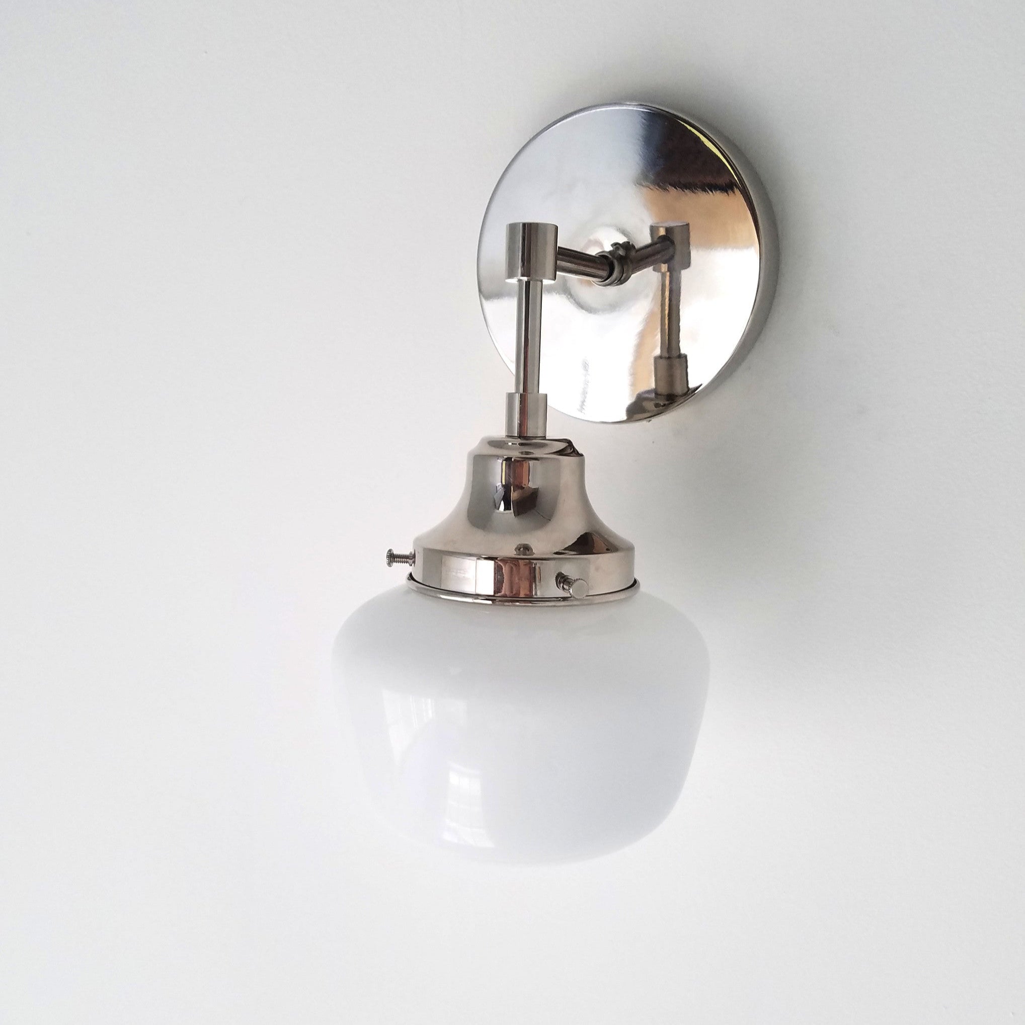 Vintage Schoolhouse Wall Sconce - Brass, Chrome & Black Finish Lighting