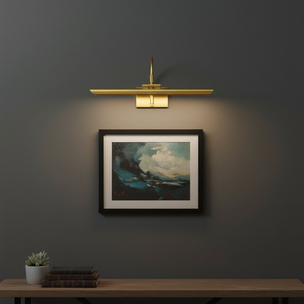 Aurix Picture Light - Slim Shade Artwork Illumination Metal Finish Wall Fixture for Gallery