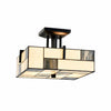 TF Manchester Ceiling Light – Stained Glass Fixture in Art Deco Style for Living Room or Hallway