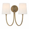 Roven Modern Double Wall Sconce with Curved Arms and Fabric Shades – Classic Accent Lighting for Bedroom