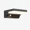 Style A black aluminum glass outdoor wall lamp on white background