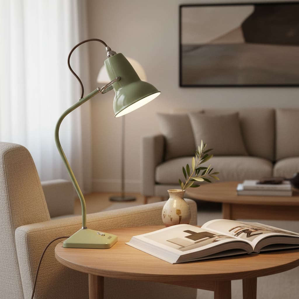 Original 1227 Vintage Style Compact Table Lamp with Metal Base for Home Accent