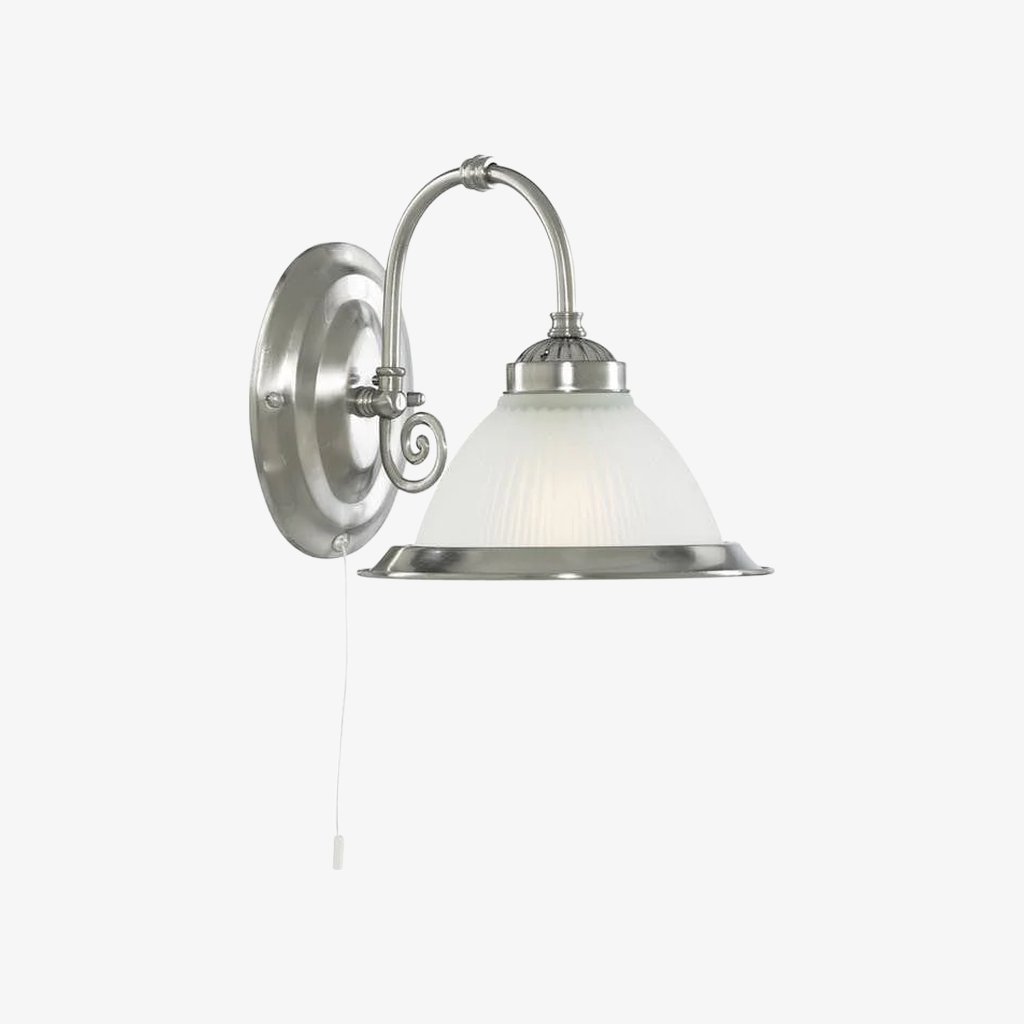 TF Vintora Ribbed Glass Wall Lamp - Industrial Bell Shape for Diner and Hallway