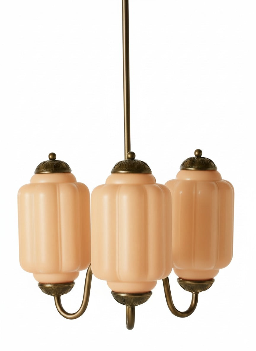 Eloise Vintage Glass Chandelier - Milk Glass Home Accent