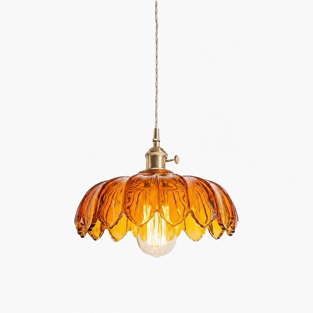 Petalbloom Rustic Tulip Glass Pendant Light – Floral Bud Design Hanging Lamp for Dining Area N58
