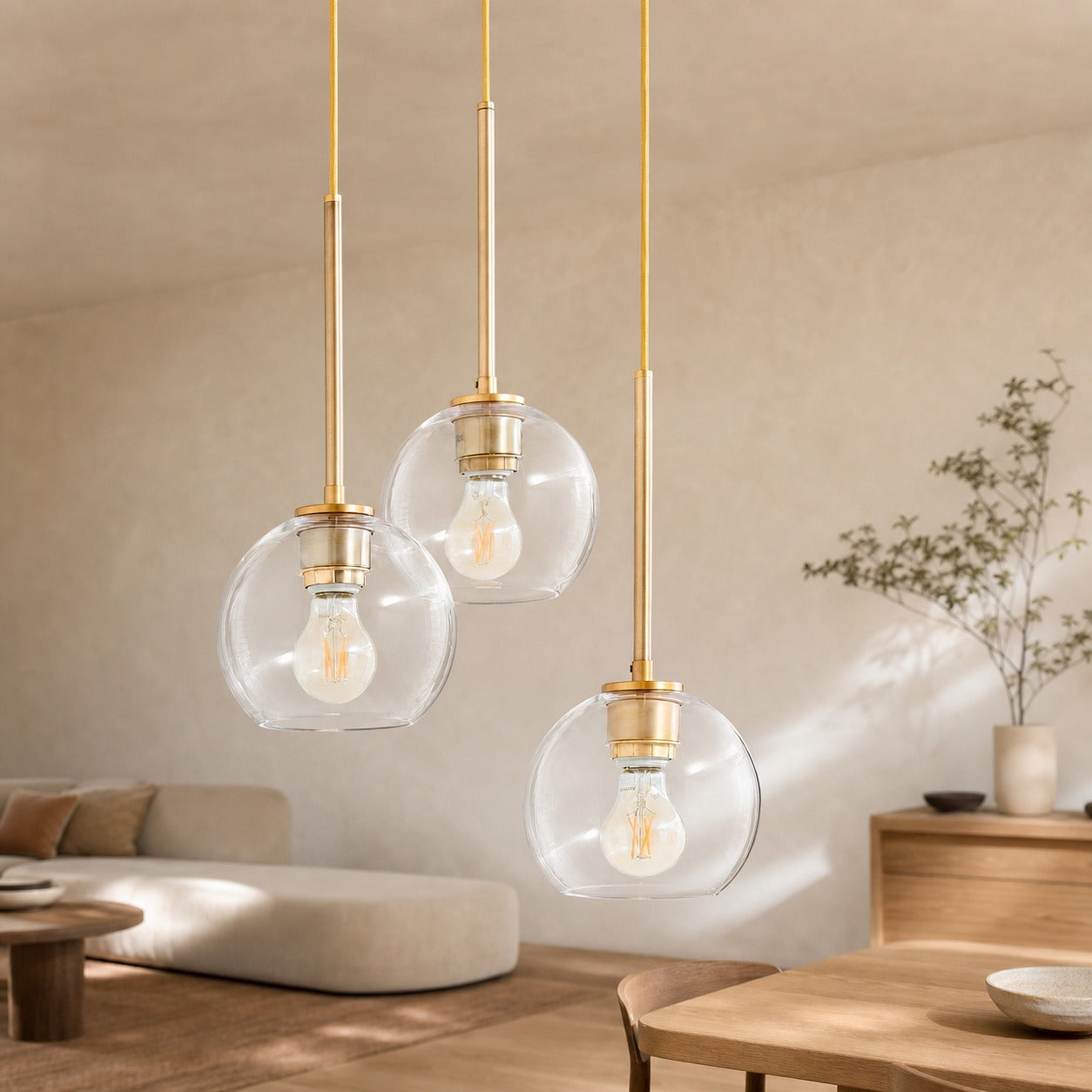 Selvion Minimalist Crystal Chandelier - Handcrafted Glass Sculptural Lighting Fixture