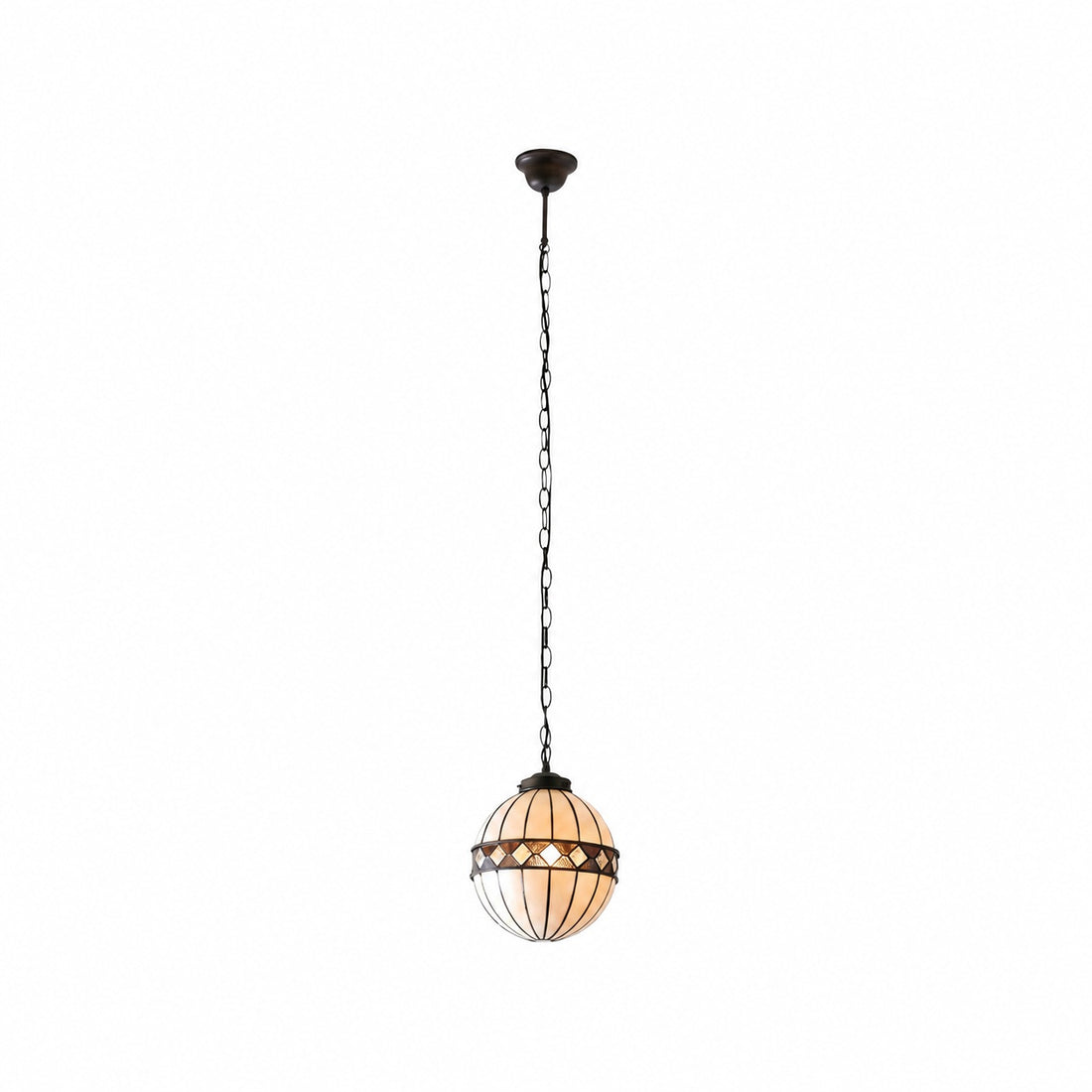 TF Fargo Tiffany Style Globe Pendant – Handcrafted Art Glass Sphere Light for Kitchen Island