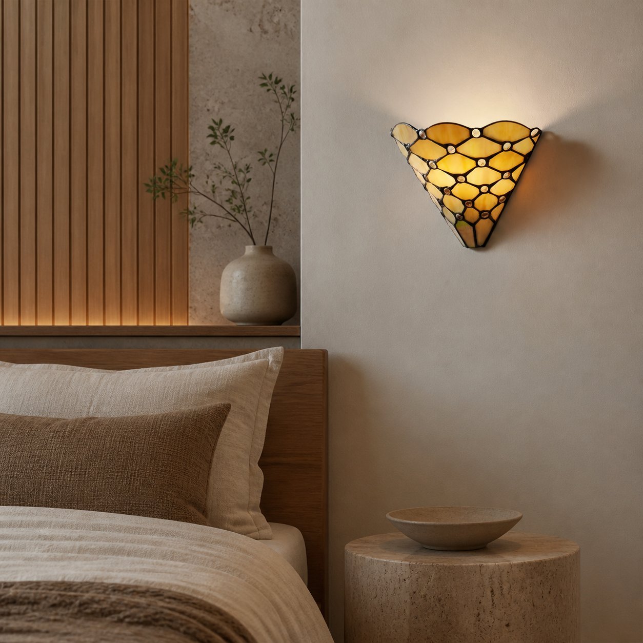 TF Pearl Elegant Glass Wall Light – Wall Sconce for Lounge Bedroom or Hallway
