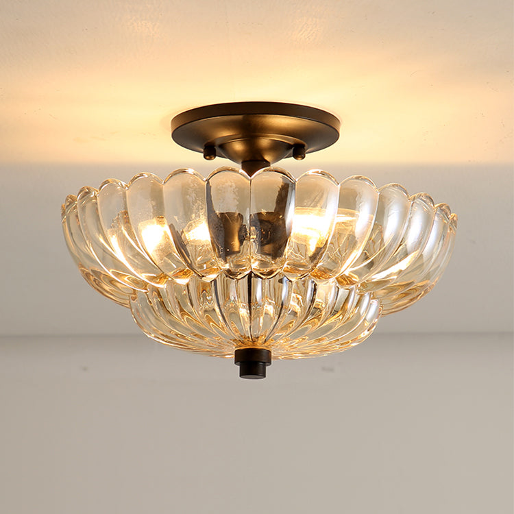 Semi Flush Mount Ceiling Lights Umbrella Shape Glass Lamp