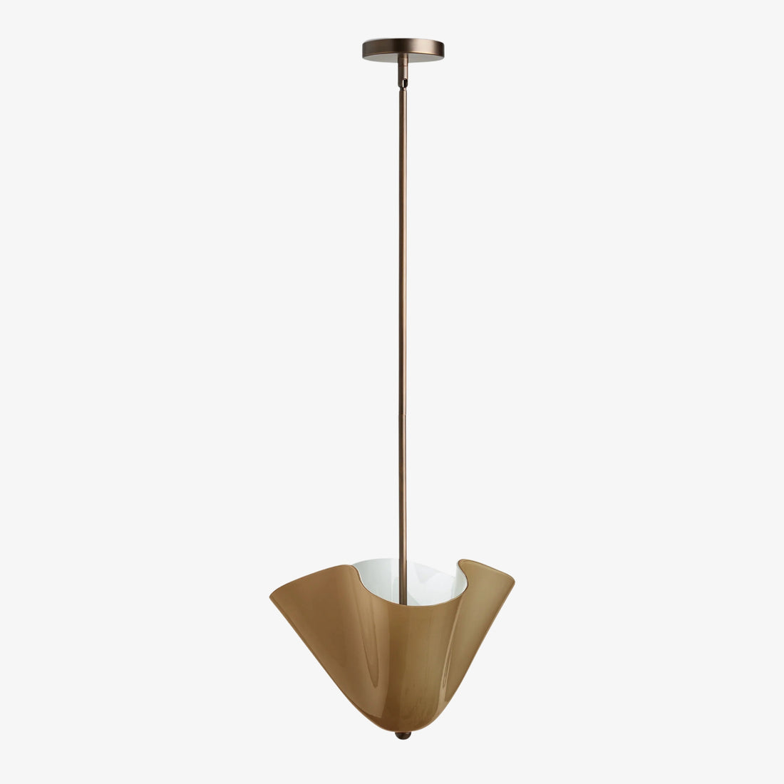 Bellina Radner Pendant Light – Colored Glass Shade with Brass Detail for Modern Spaces