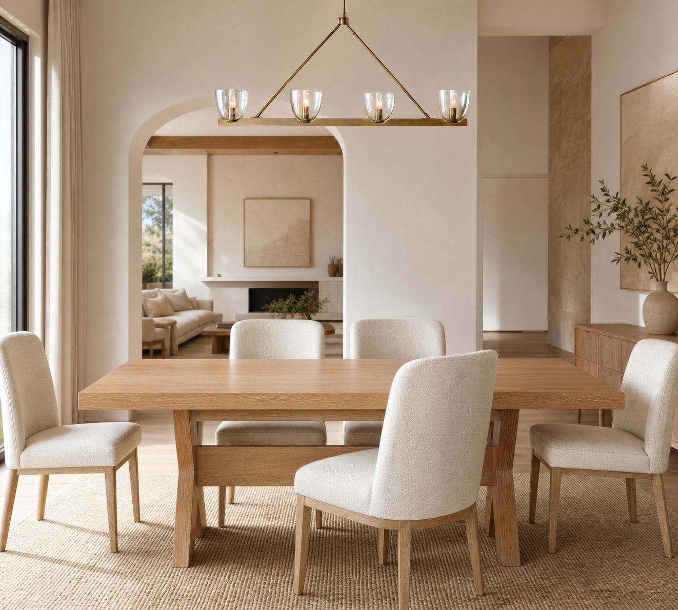 Auria Hand-blown Glass Metal Chandelier - Contemporary Brass Design