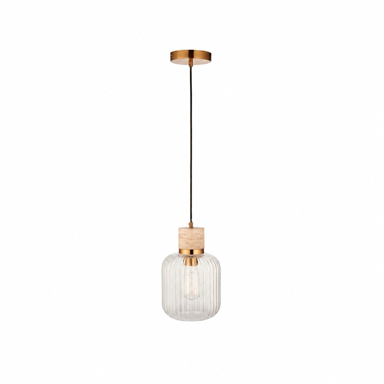 Korlisse Natural Stone and Glass Pendant Light – Stylish Lamp for Lounge or Living Room