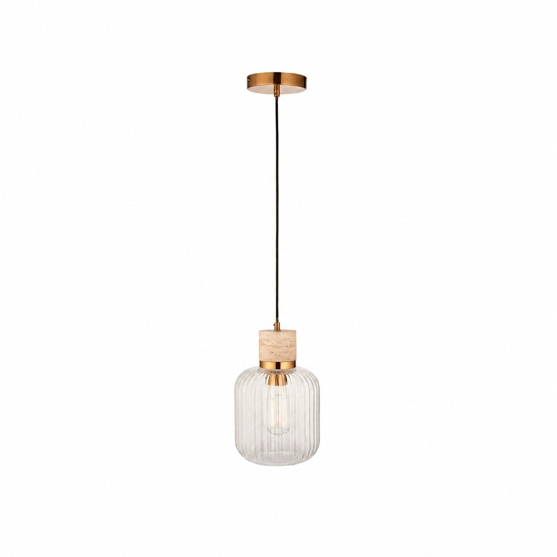 Korlisse Natural Stone and Glass Pendant Light – Stylish Lamp for Lounge or Living Room