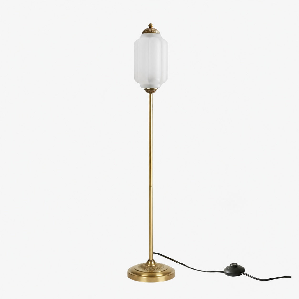 Eloise Textured Glass Pumpkin-Inspired Floor Lamp - Organic Artistry and Retro Style for Living Rooms