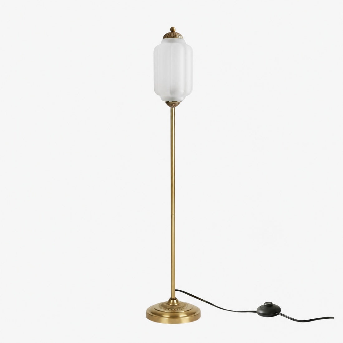 Eloise Textured Glass Pumpkin-Inspired Floor Lamp - Organic Artistry and Retro Style for Living Rooms