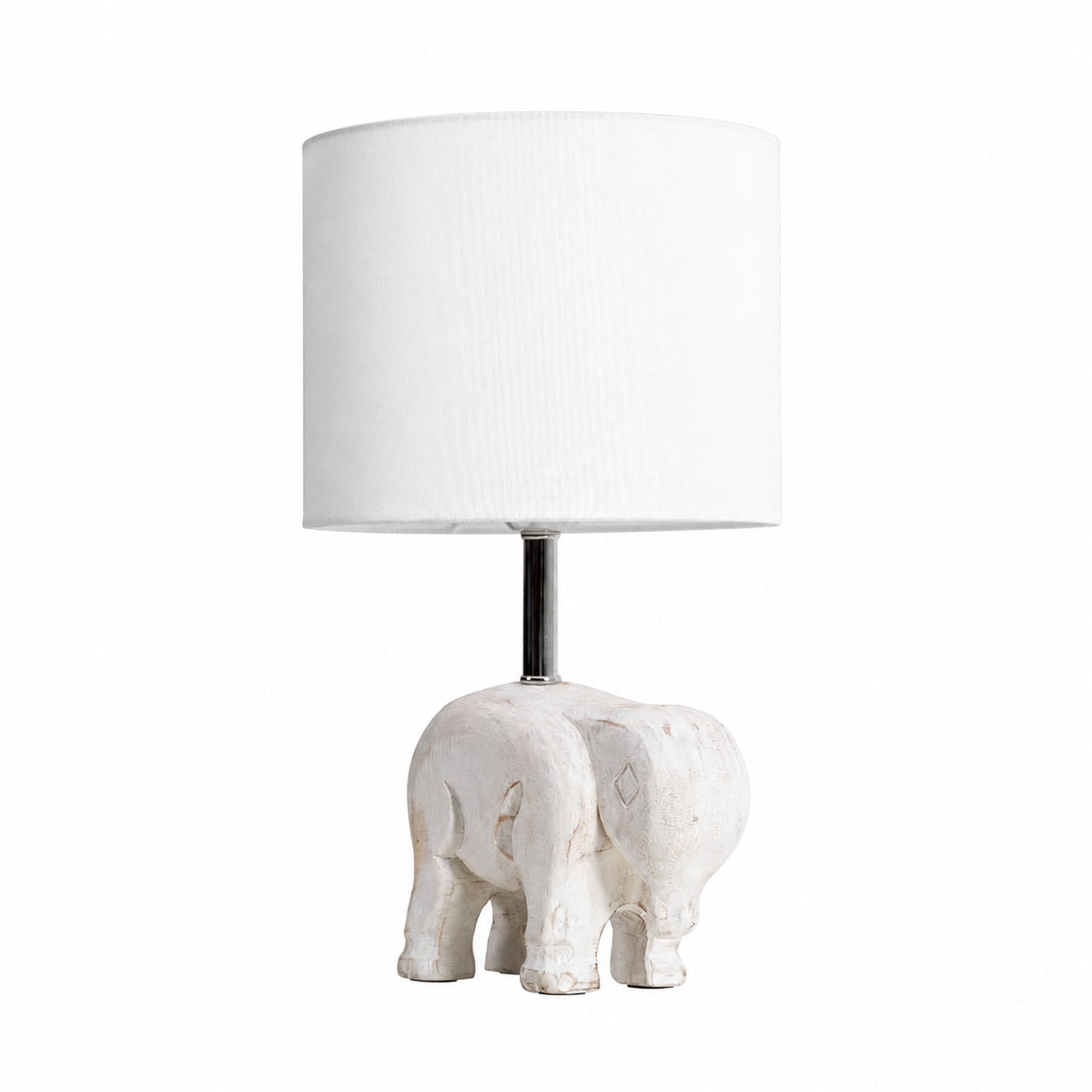 Carved Wood Animal Table Lamp