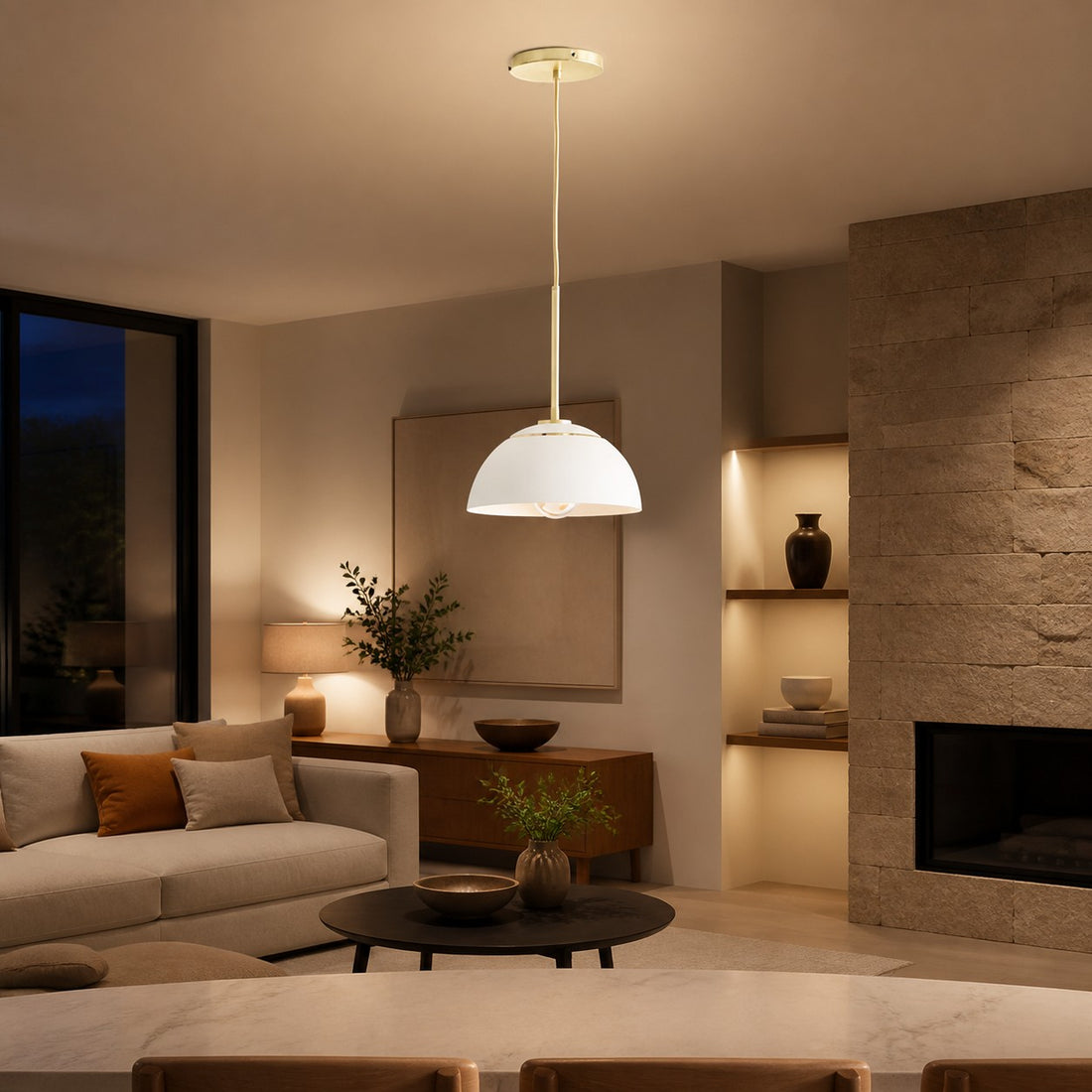 Parvion Modern Adjustable Sculptural Metal Pendant Light