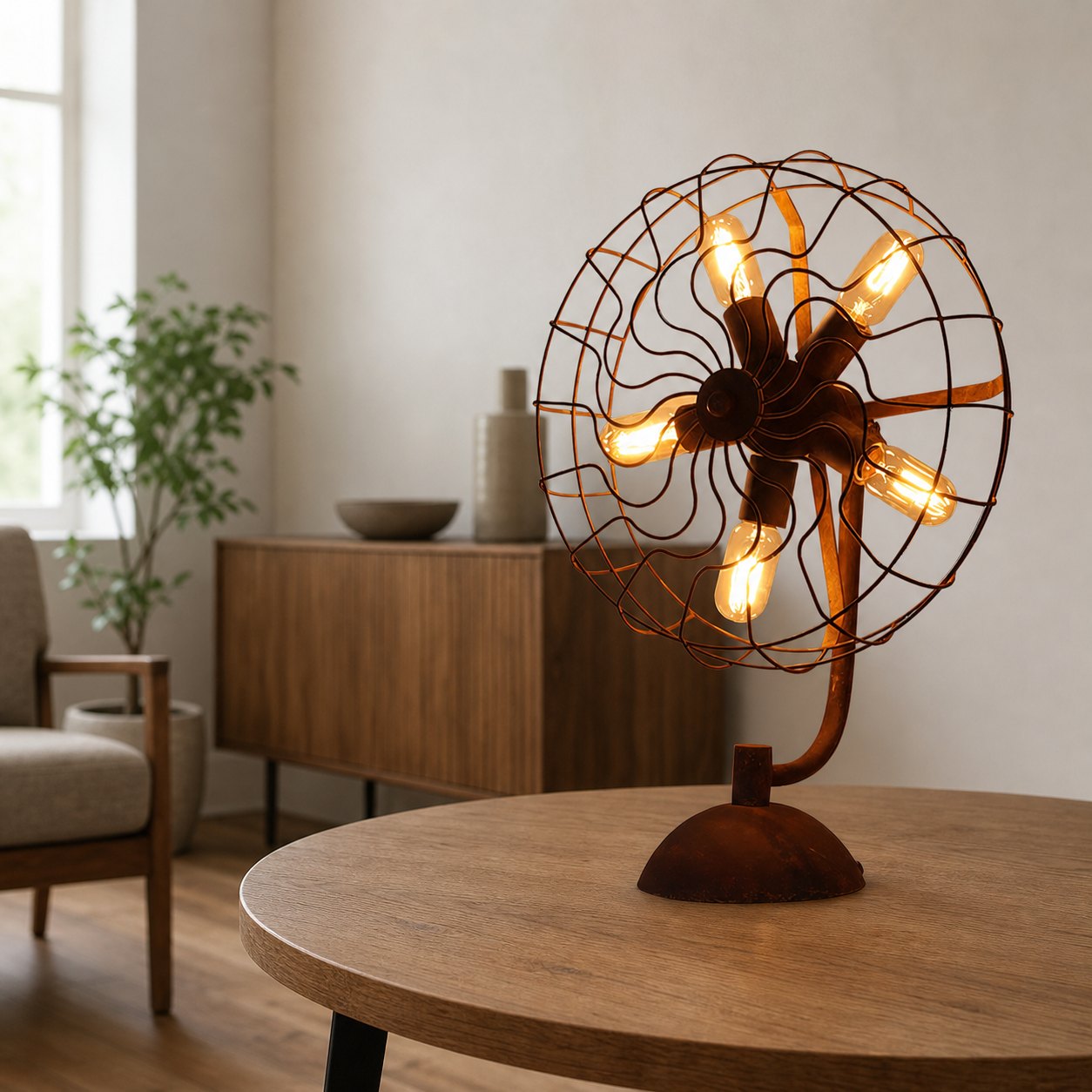 Old Style Fan Table Lamp