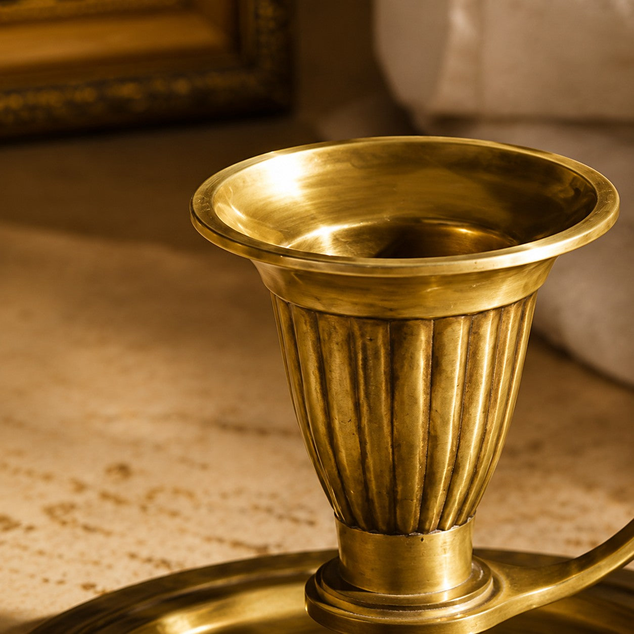 Aura Brass Candlestick Holder