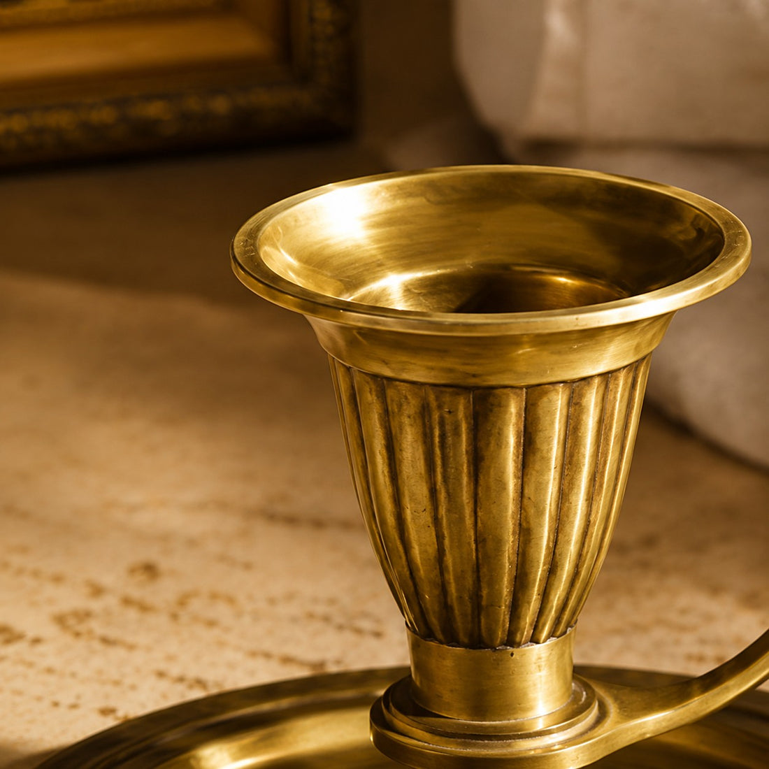 Aura Brass Candlestick Holder