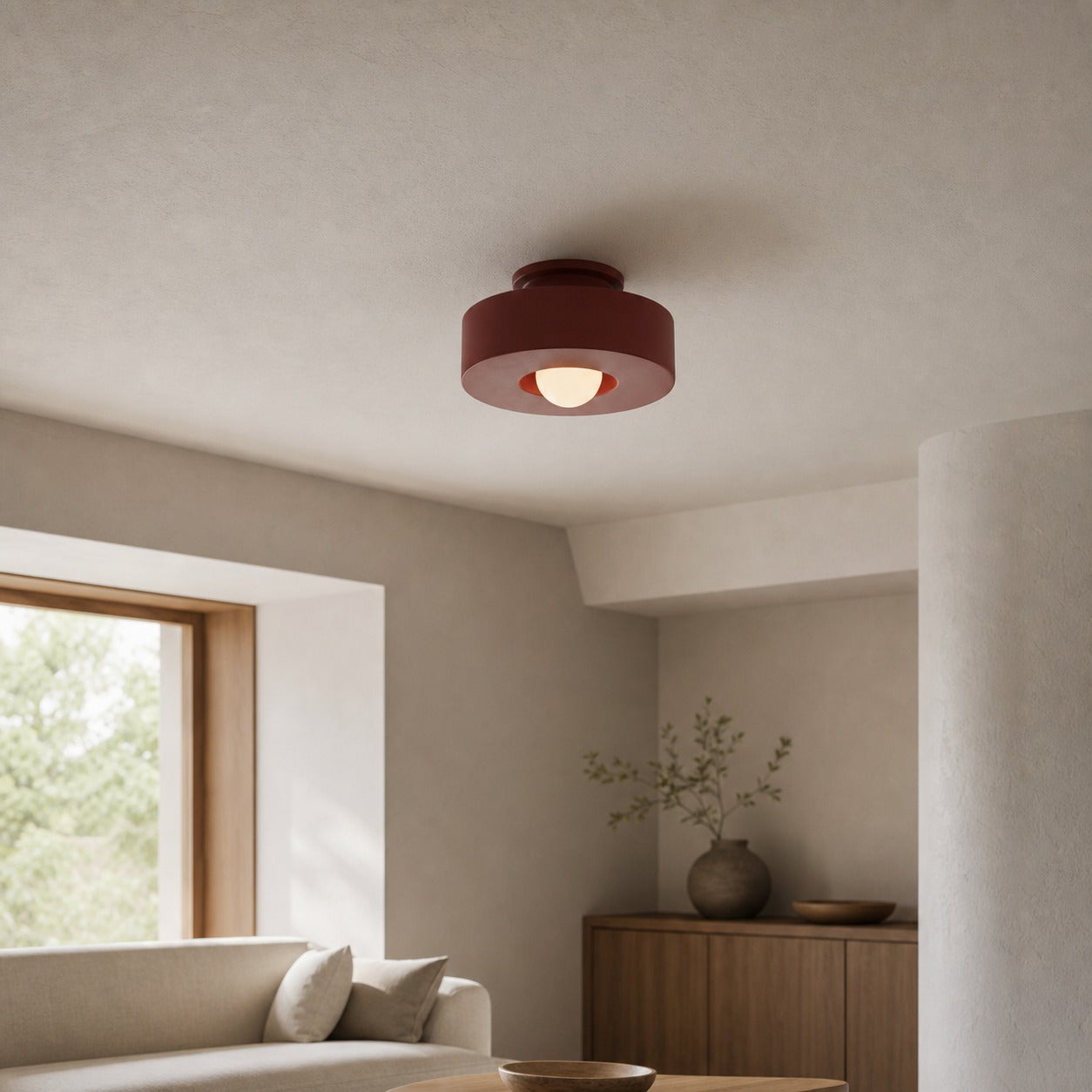 Nordyra Nordic Round Disc Ceiling Lamp – Minimalist Modern Lighting for Living Spaces N57