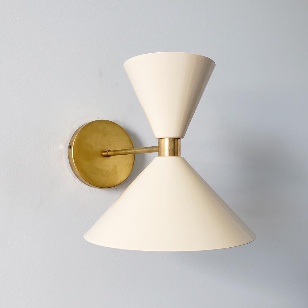 Brass Cone Wall Sconce - Hourglass Lighting for Home Spaces