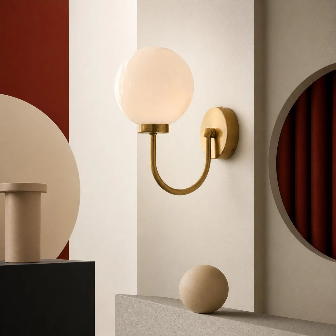 Style A Natural Brass Luma wall sconce in a modern interior