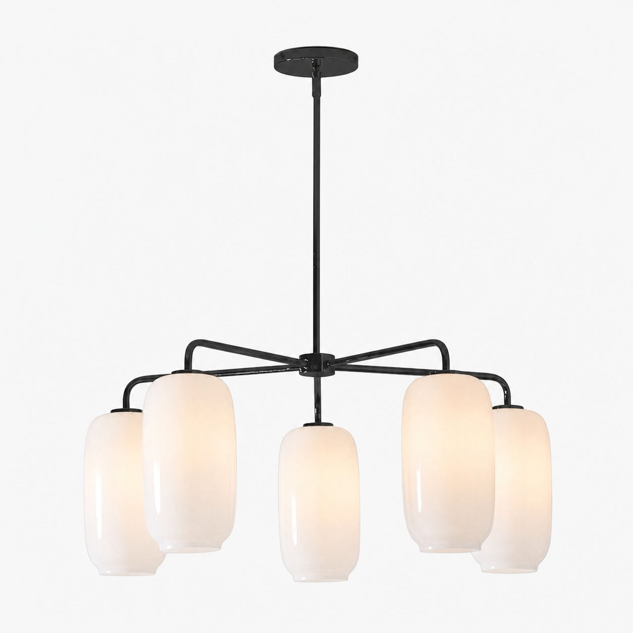 Lumivelle 5-Light Pebble Chandelier - Modern Glass Pendant Lighting