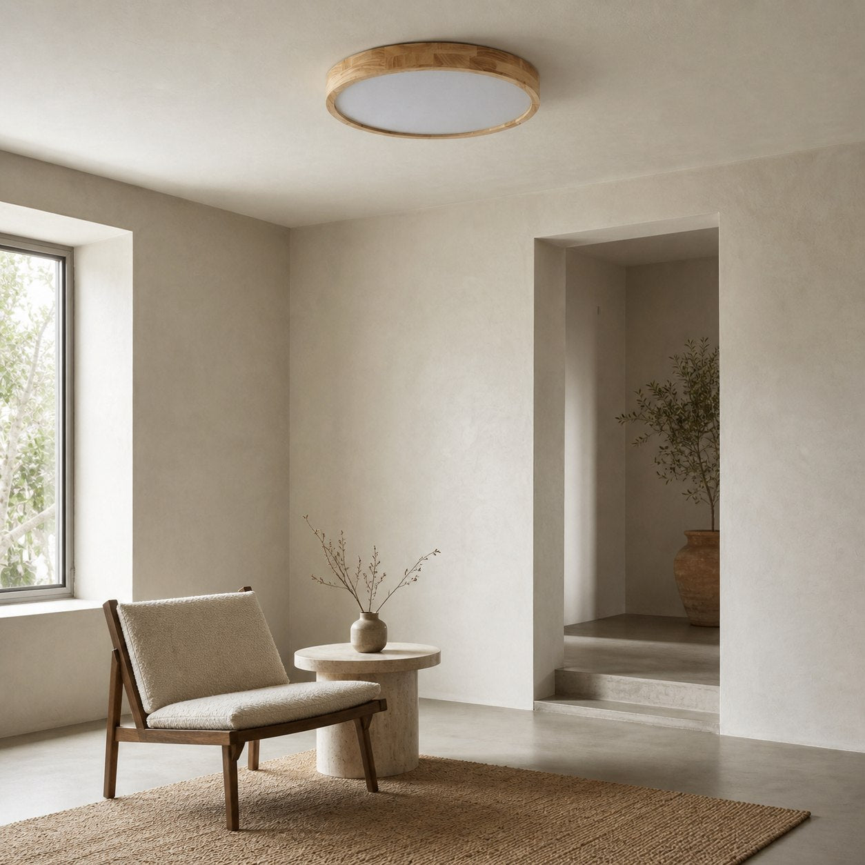 LignoForma Geometric Shape Ceiling Light - Contemporary Wood LED Ceiling for Bedroom and Lounge