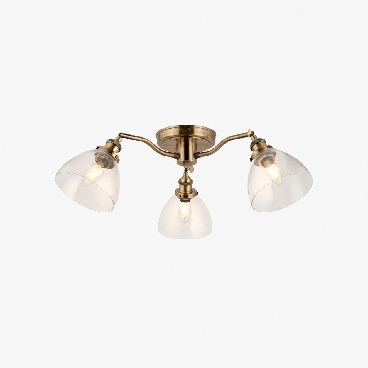 Novera Vintage-Inspired Semi-Flush Ceiling Fixture with Curved Arms for Living Spaces
