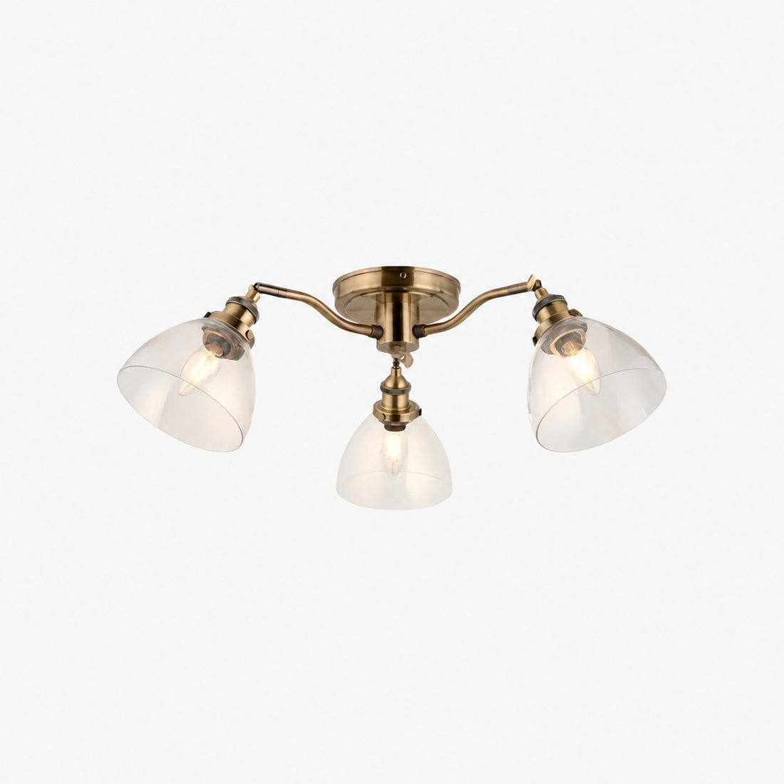 Novera Vintage-Inspired Semi-Flush Ceiling Fixture with Curved Arms for Living Spaces
