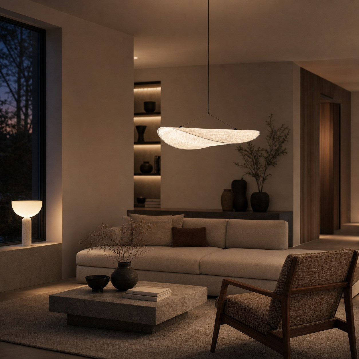 Tivelo Nordic Minimalist Floating Pendant Light – Modern Hanging Lamp for Living and Dining Spaces