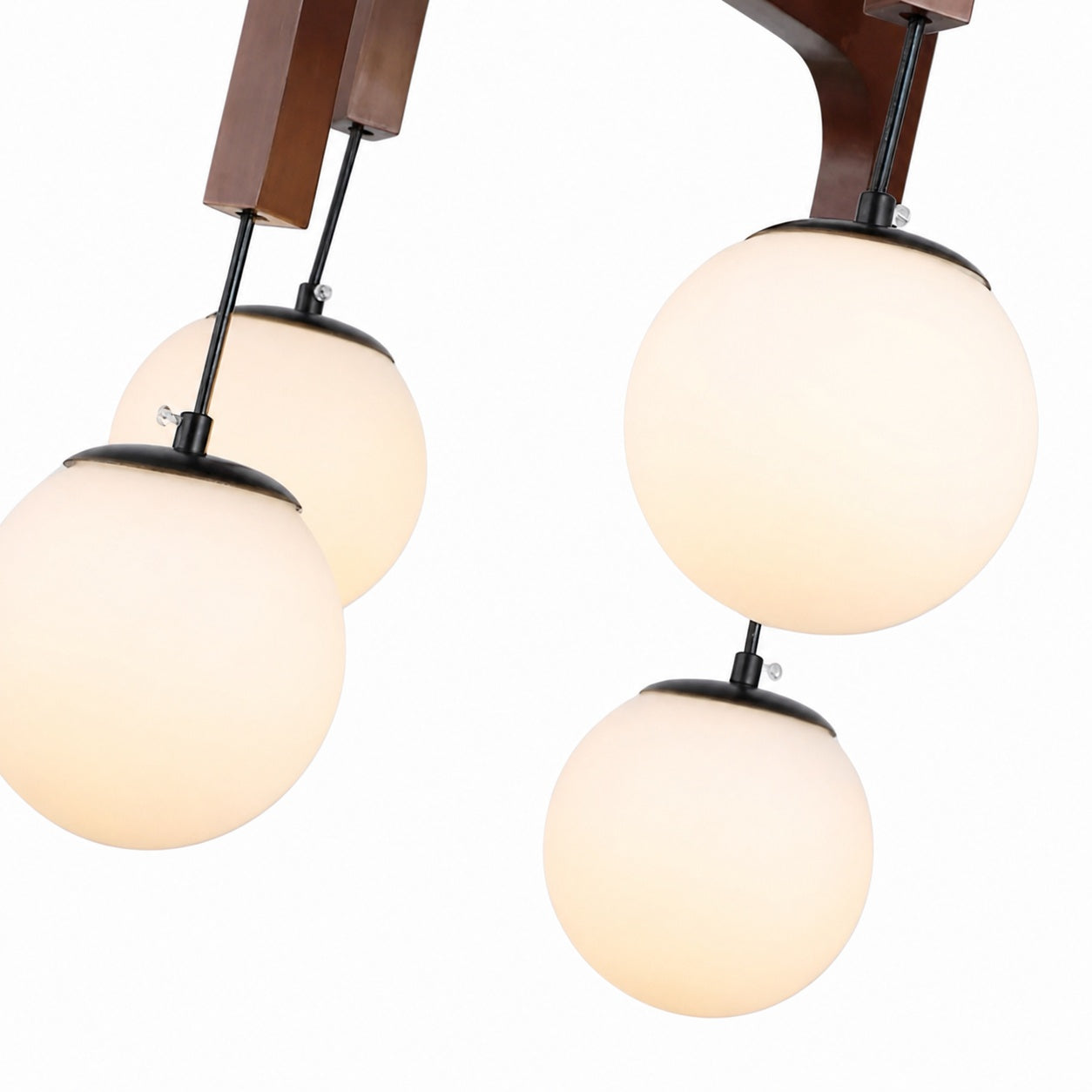 Auralith Wood Chandelier Multi Arm Fixture - Modern Natural Lighting for Living and Dining