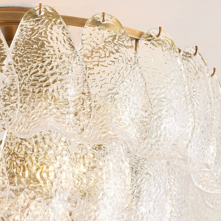 Lumvey Tiered Glass Flush Mount – Round Stacked Design for Modern Home