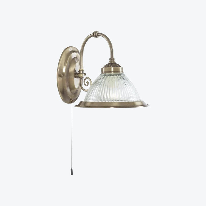 TF Vintora Ribbed Glass Wall Lamp - Industrial Bell Shape for Diner and Hallway