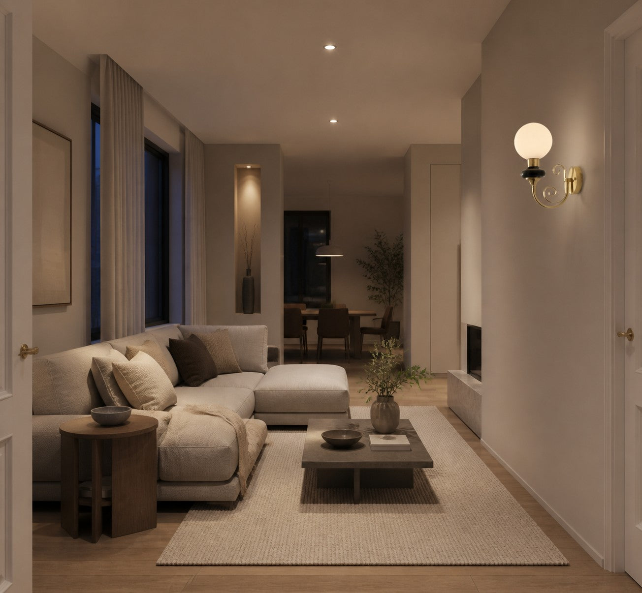 Noirvex Sculptural Metal Wall Lamp – Elegant Vertical Design for Living Spaces