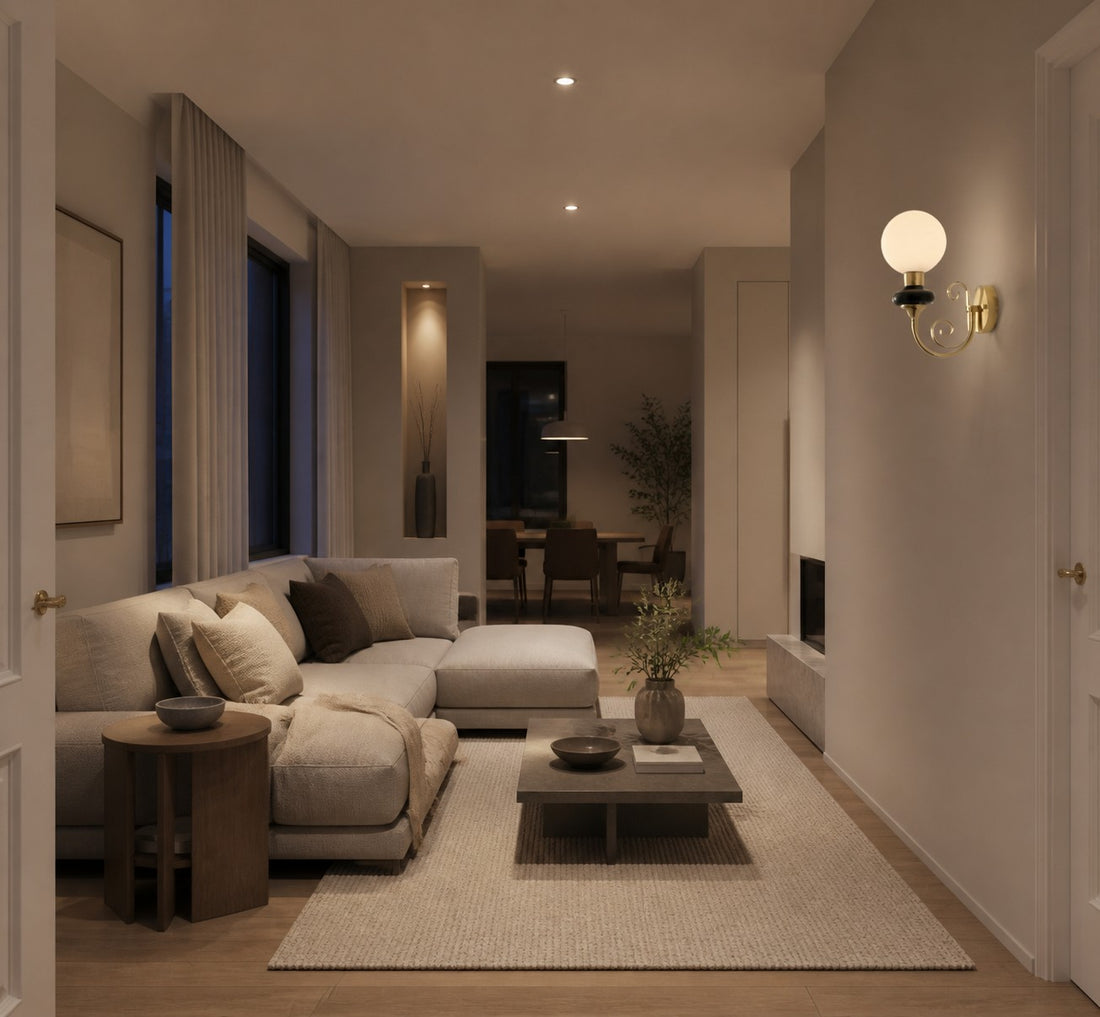 Noirvex Sculptural Metal Wall Lamp – Elegant Vertical Design for Living Spaces