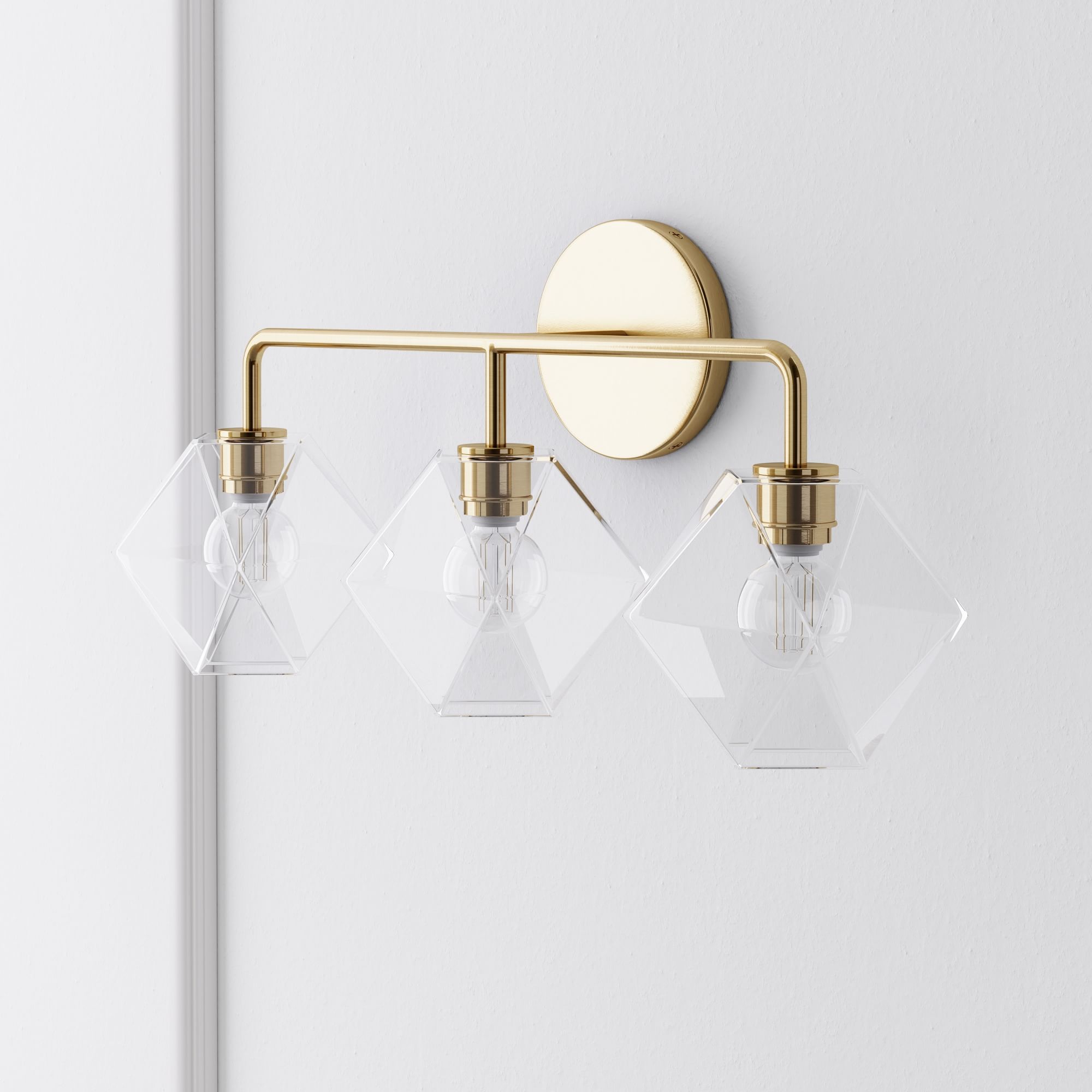 Talvior Geometric Modern Bathroom Sconce - Faceted Shade Light in Luxe Finishes