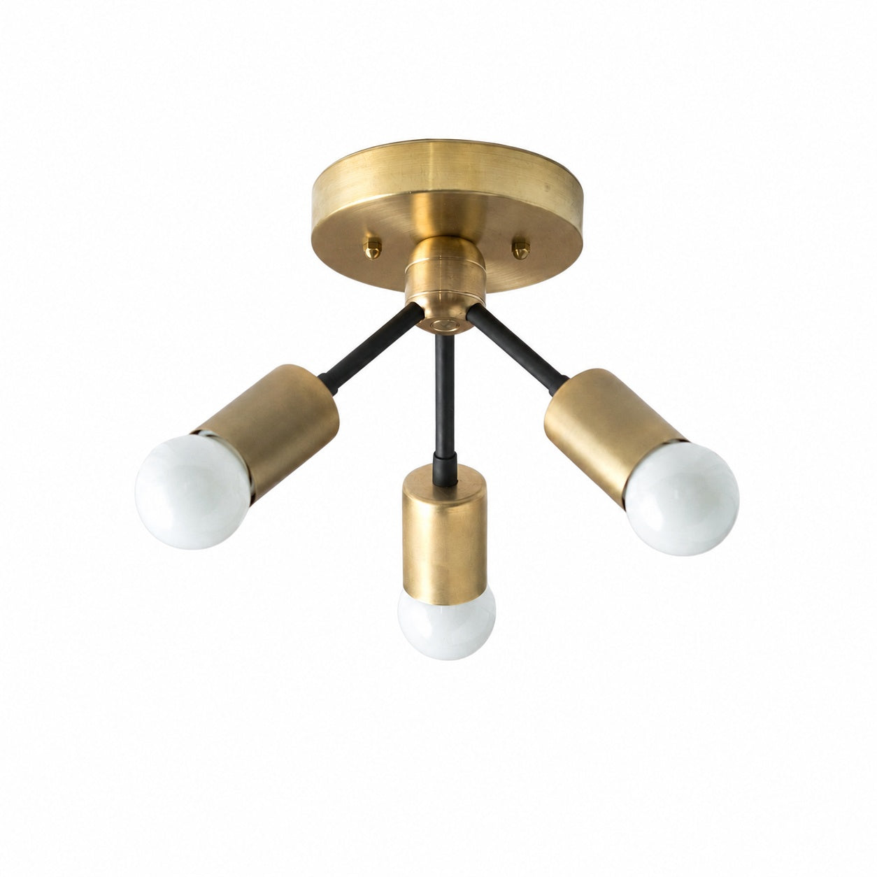 Mobilux Line Modern Brass Flush Mount - Minimalist Gold Ceiling Light for Bedroom