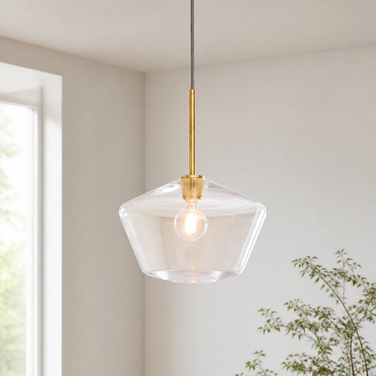Merin Transparent Glass Sculpture Geometric Chandelier