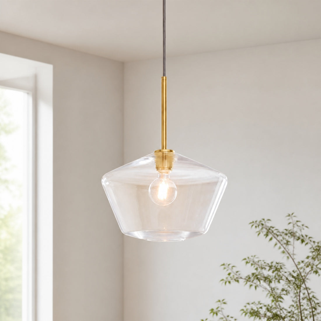 Merin Transparent Glass Sculpture Geometric Chandelier