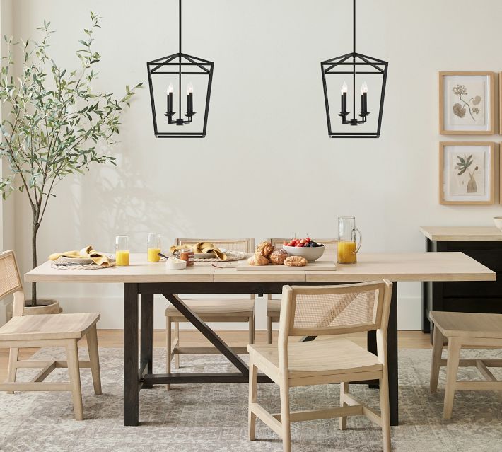 Rowan Bronze and Brass Lantern Pendant Light - Steel Hanging Ceiling Fixture