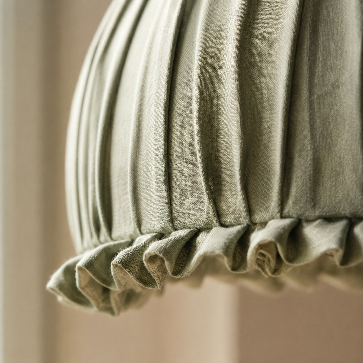 Ruched Fabric Pendant Light with Pleated Shade