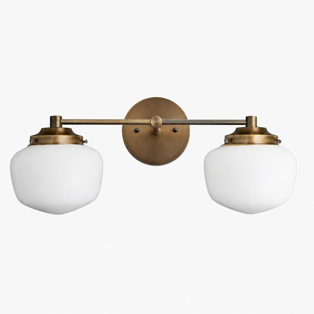 Opalume Glass Art Deco Vanity Light - Bathroom Wall Sconce with White Glass Shades