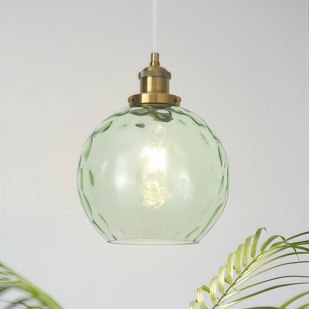 Single Hammered Glass Globe Pendant Light