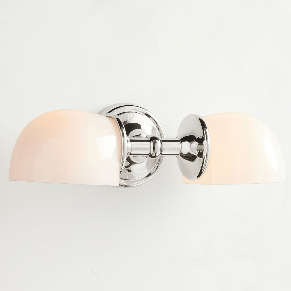 Two Light Horizontal Vanity Sconce - Metal Glass Wall Light For Bathroom