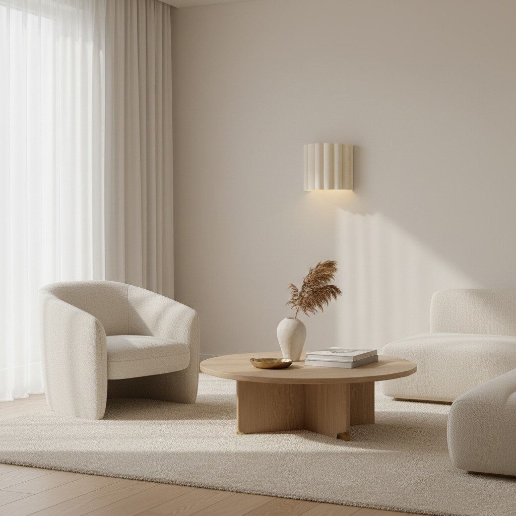 Velura Linen Fold Wall Sconce - Fabric Soft Pleated Design Ambient Lighting for Bedroom or Hallway